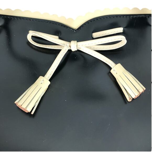 ANYA HINDMARCH Italian Leather Bow Handbag Tote Black Clasic Luxury Designer Y2K - Picture 6 of 13